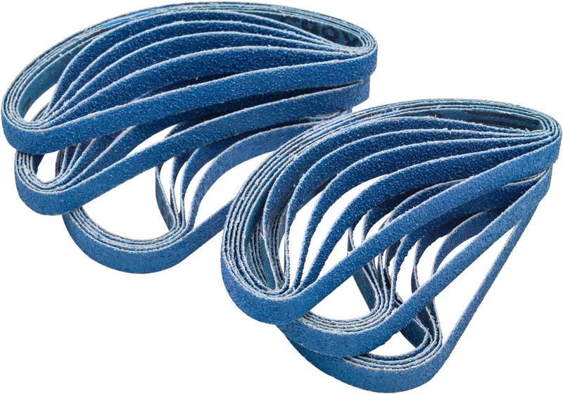 SHUTTLE GENIUS 30 Pcs 3/8x13 Inch Zirconia Sanding Belts, 60 Grit Zirconia Sanding Belts for Air Belt Sander, 3/8 x 13 Sanding Belts for Metal Grinding (3/8x13in, 60 Grit) - Image 1